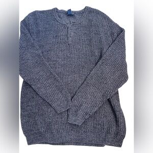 Knightsbridge XL men’s heather gray Henley sweater
